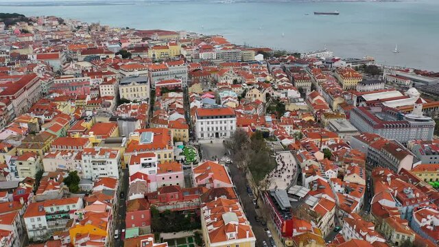 Aerial view of the city Portugal lisbon