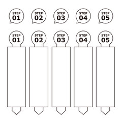 バナー　ラベル　ステップ　デザイン 