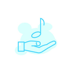 Illustration Vector graphic of hand and music icon