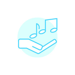 Illustration Vector graphic of hand and music icon