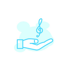 Illustration Vector graphic of hand and music icon