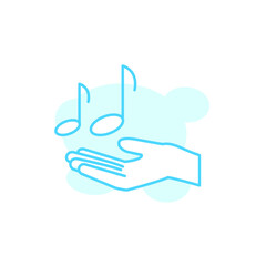 Illustration Vector graphic of hand and music icon