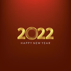 Gold 2022 Happy New Year Greeting Vector Illustration. Design element for flyers, leaflets, postcards and posters.