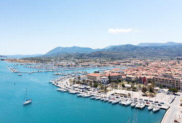 Fototapeta na wymiar Aerial view at Lefkada city on the island of Lefkada, Ionian Islands, Greece