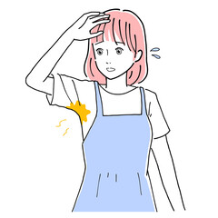 脇汗を気にする女性