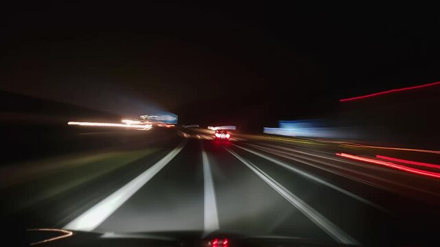 Driving Time lapse at night