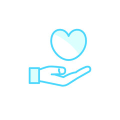 Illustration Vector graphic of hand and heart, love icon