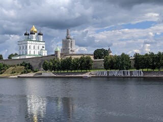old castle in the village of the country pskov russia ancient tower 