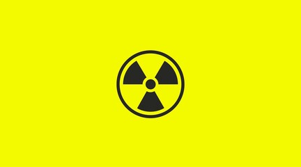 Radiation Sign. Vector isolated illustration of an editable radiation icon or sign on a yellow blackground