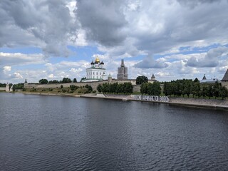 old castle in the village of the country pskov russia ancient tower 