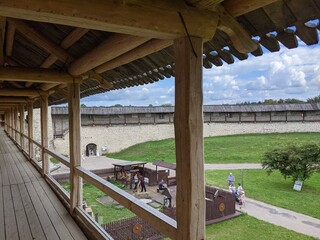 old castle in the village of the country pskov russia ancient tower bricks wall