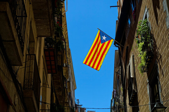Catalonia flag on the street