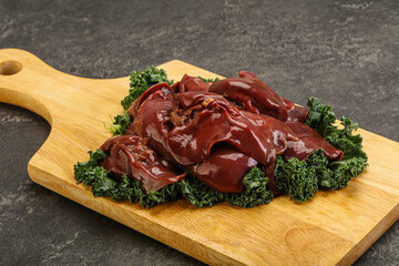 Raw chicken liver for cooking