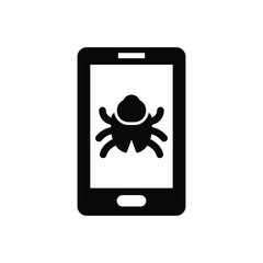 Mobile virus icon vector graphic illustration