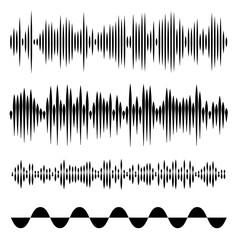 Abstract Digital Equalizers Set for Music App on White Background