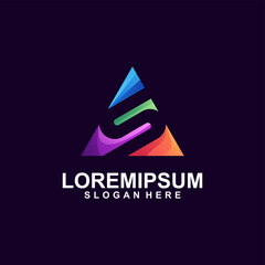 Fototapeta premium Letter s and triangle colorful logo