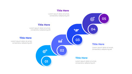 Infographic creative design template. Modern vector illustration. Concept of 5 steps or options of business process