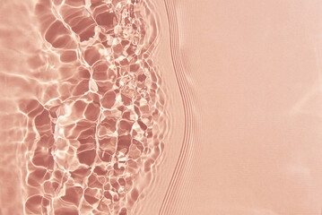 Beige water surface background. Water texture with splashes and bubbles. Summer nature background