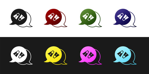 Set Rubber flippers for swimming icon isolated on black and white background. Diving equipment. Extreme sport. Diving underwater equipment. Vector © vector_v