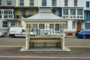 A seafront shelter in the seaside town of Ramsgate