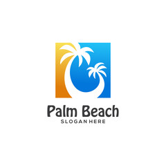 Wave palm tree logo