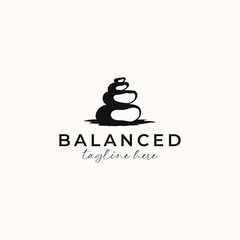 Balance Stones Vintage Concept Logo Template Isolated in White background