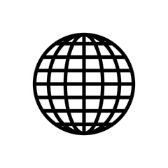 Globe icon. World wide web outline symbol. Planet sign. Internet pictogram. Vector illustration isolated on white