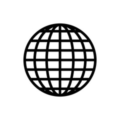 Globe icon. World wide web outline symbol. Planet sign. Internet pictogram. Vector illustration isolated on white