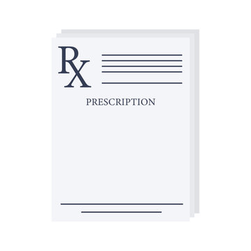 Rx form, prescription, medical paper document with medications. Realistic form of doctor's recipe template with pills. Healthcare concept, rx blank, pharmacy, clinic, hospital page.Vector illustration