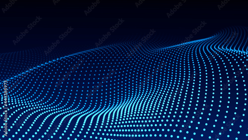 Poster Abstract network connection. Data technology illustration. Digital background. 3d rendering.