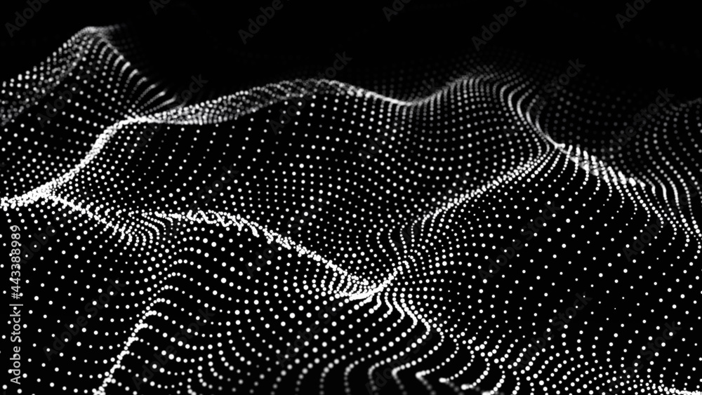 Aufkleber Big Data visualization. Data technology illustration. Science background. 3D