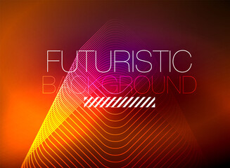 Neon color square shape lines abstract background. Shiny magic energy and motion concept, vector abstract wallpaper background