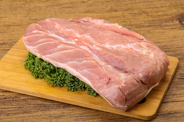 Raw pork loin for cooking