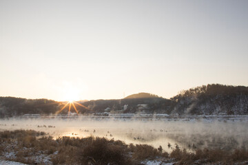 춘천의 겨울 물안개