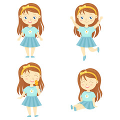 Set of cute little girls