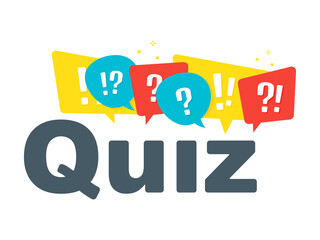 Quiz logo with speech bubbles on a white background. concept show questionnaire sing, quiz button, contest questions, exam, interview modern logo design.