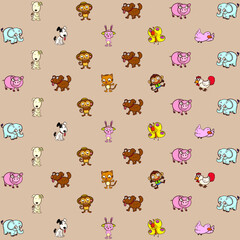 Animal pattern design on brown background