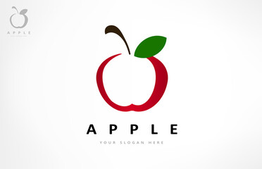 apple with leaf logo vector