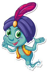 Genie in Aladdin cartoon character sticker