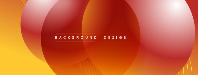 Obraz premium Gradient circles with shadows. Vector techno abstract background. Modern overlapping forms wallpaper background, design template