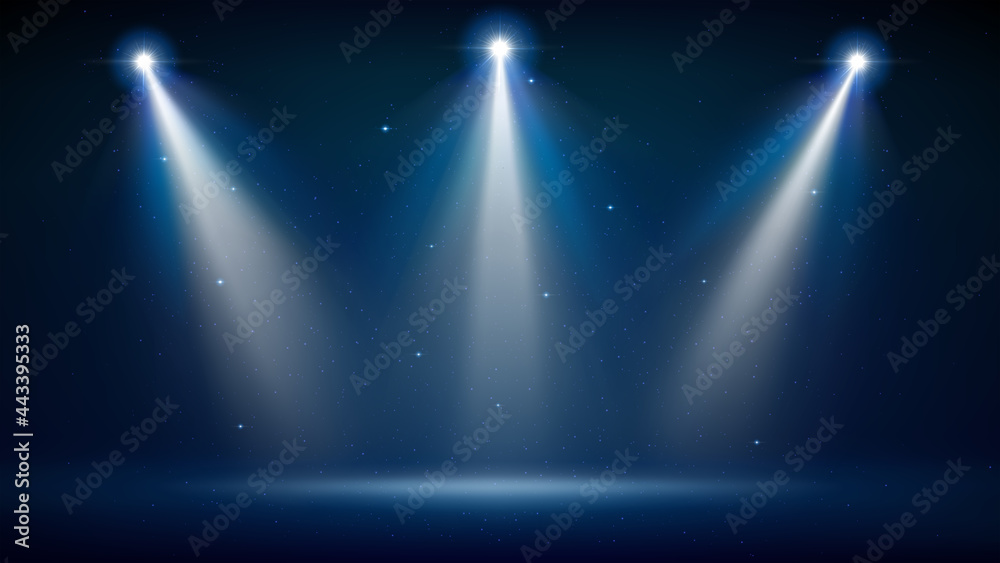 Poster empty dark blue studio. smooth blurred gradient background. abstract empty illuminated room. backdro