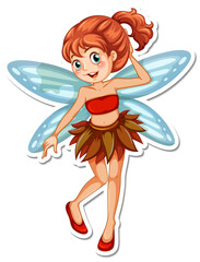 Beautiful fairy cartoon character sticker