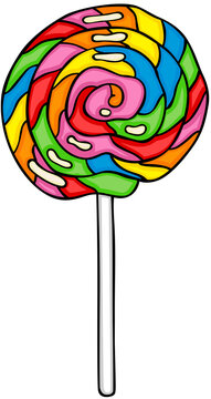 recommend clip art: Colorful rainbow icon lollipop swirl