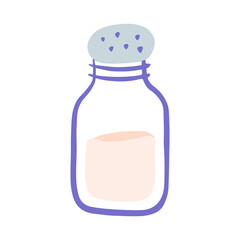 Kitchen cooking utensil food salt glass shaker icon vector illustration. Baking bakery and pastry stuff element