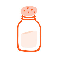 Kitchen cooking utensil food sugar or salt glass shaker icon vector illustration. Baking bakery and pastry stuff element