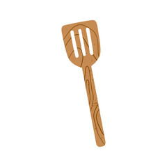 Kitchen cooking utensil wooden spatula cooking tool icon vector illustration. Baking bakery and pastry stuff element