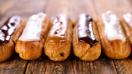 french traditional pastry- assorted of eclair