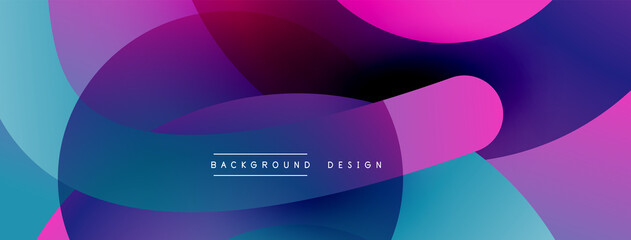 Abstract overlapping lines and circles geometric background with gradient colors