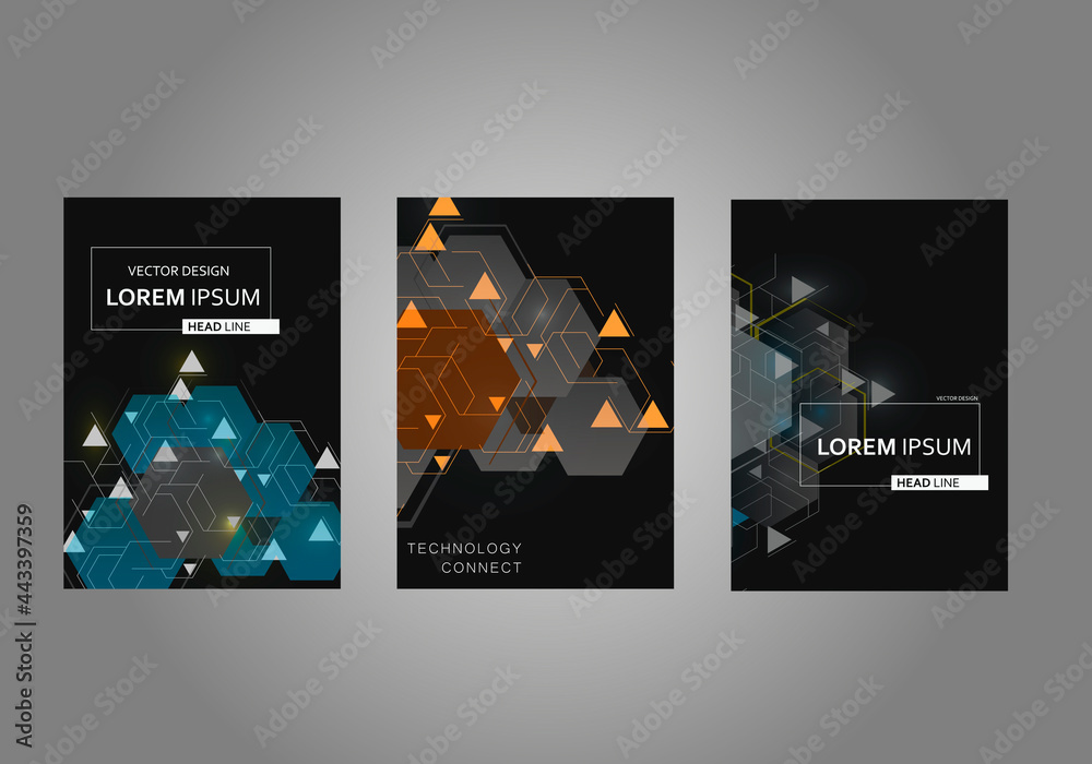 Poster hexagons in modern style on light background. technology background. decorative symbol. communicatio