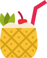 pineapple drink flat icon